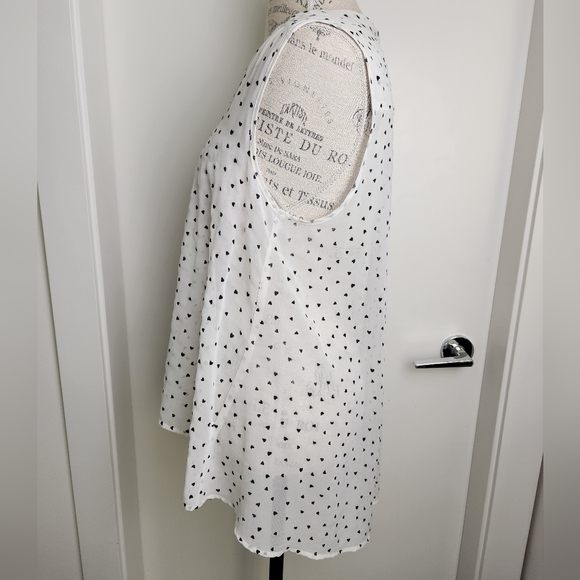 Aqua Burnout Hearts Sleeveless Blouse - Picture 4 of 11